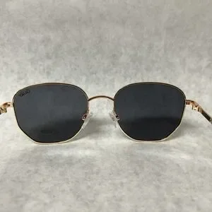 Quay x Love Island Big Time Round Sunglasses Gold Smoke Polarized Lightweight BIG TIME Women main image 3